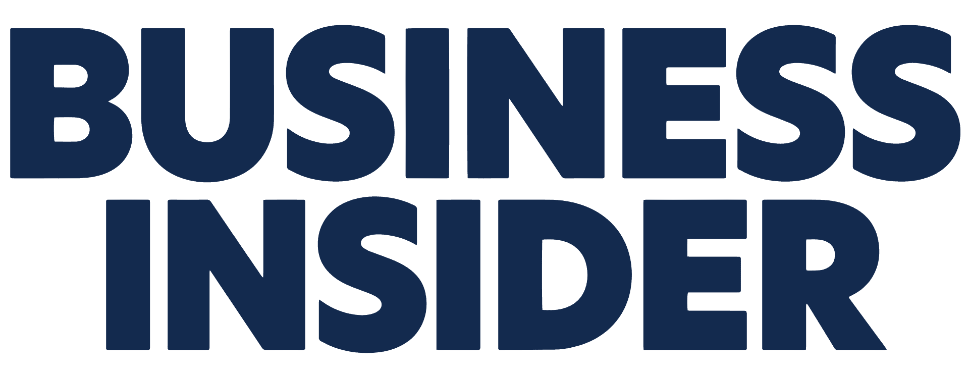 The image shows the Business Insider logo with bold, dark blue letters on a transparent background.