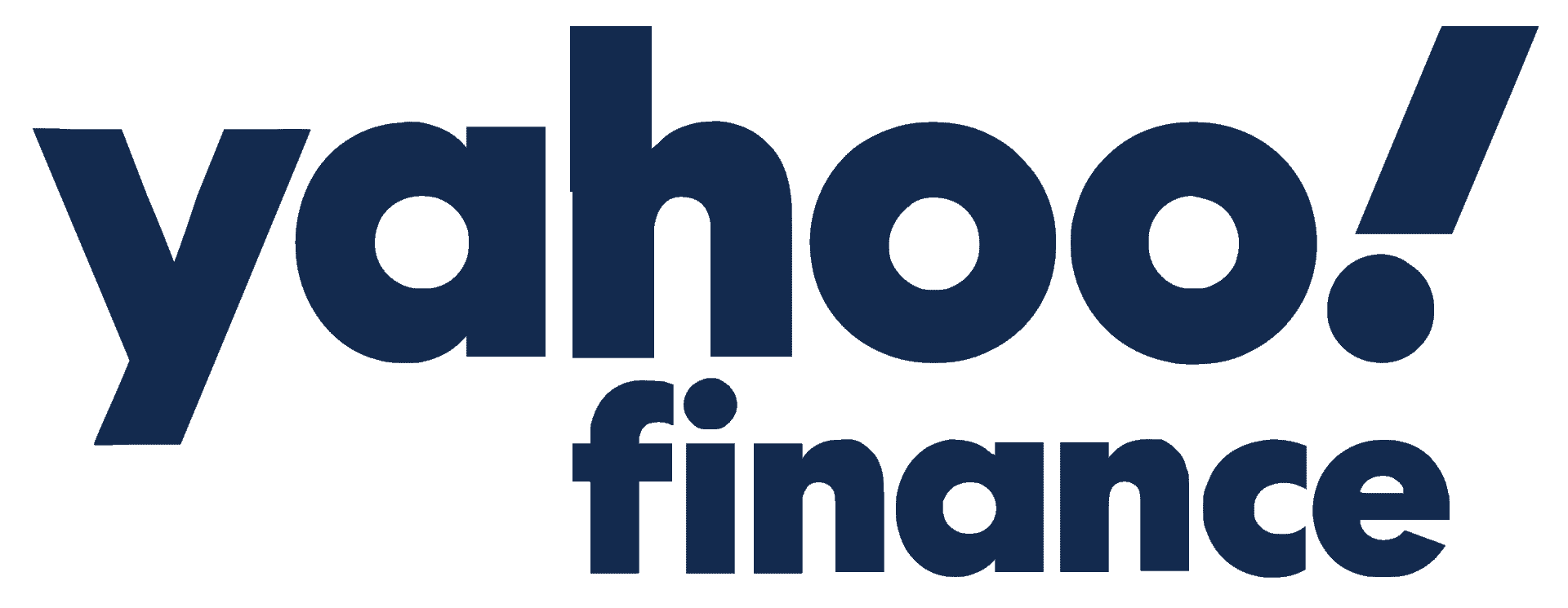 Yahoo Finance logo in dark blue text on a transparent background.
